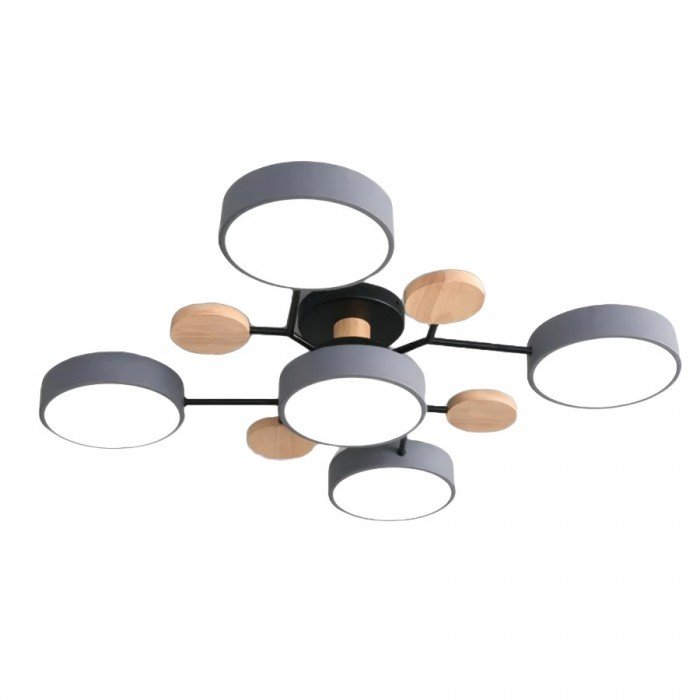 Branching LED Ceiling Lamp - NordicGlow-5 cups-Grey-The Livary