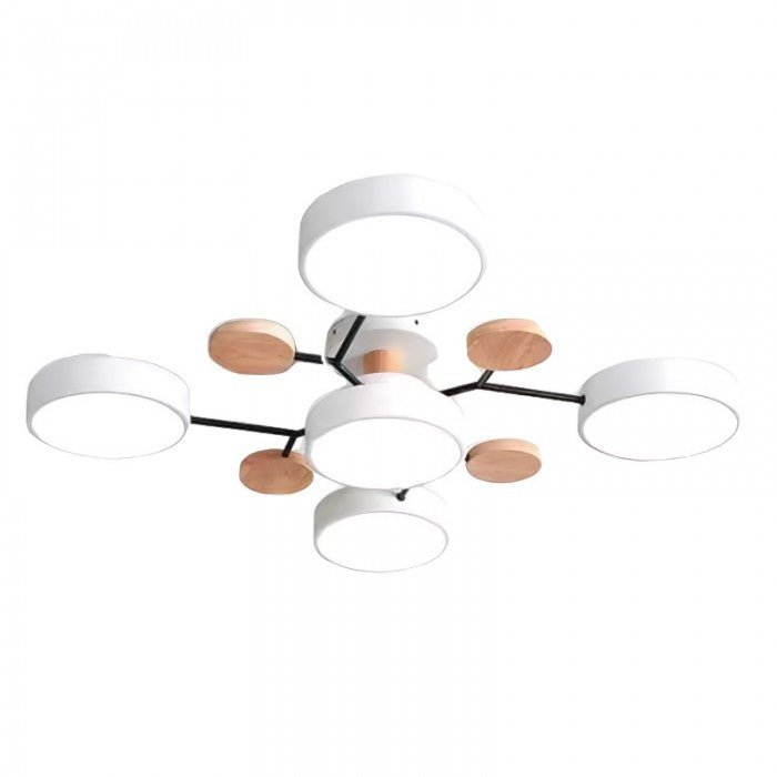 Branching LED Ceiling Lamp - NordicGlow-5 cups-White-The Livary