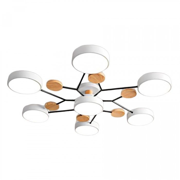 Branching LED Ceiling Lamp - NordicGlow-7 cups-White-The Livary