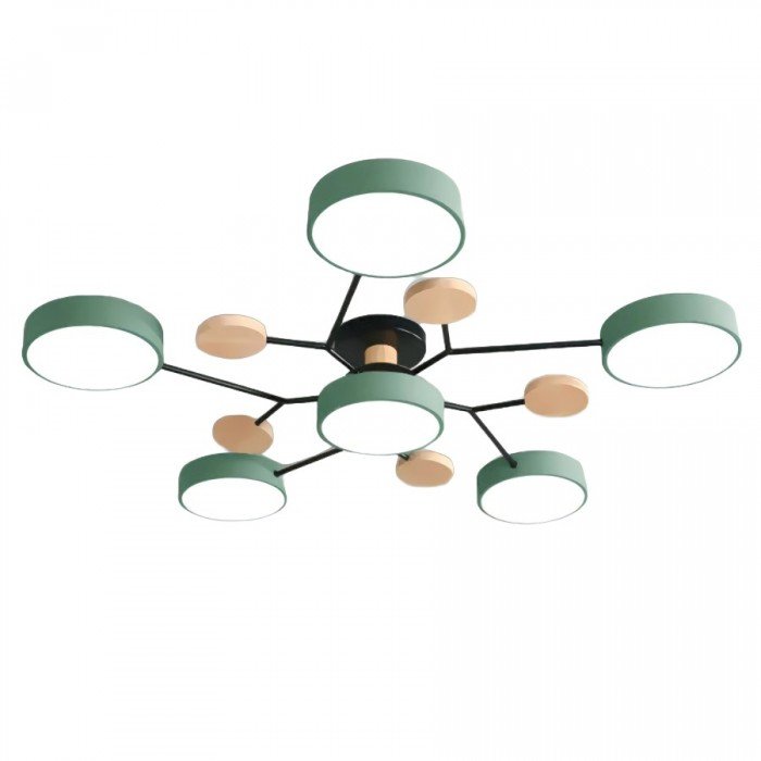 Branching LED Ceiling Lamp - NordicGlow-6 cups-Green-The Livary