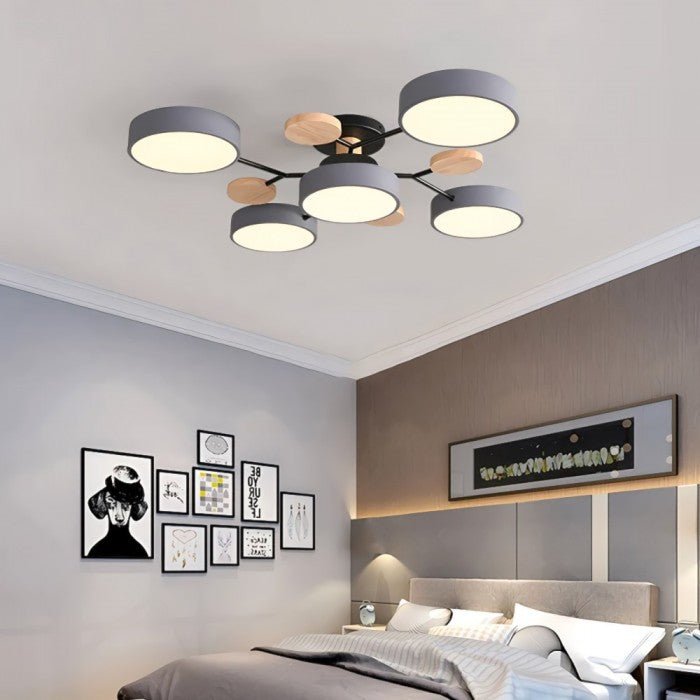 Branching LED Ceiling Lamp - NordicGlow-4 cups-Green-The Livary