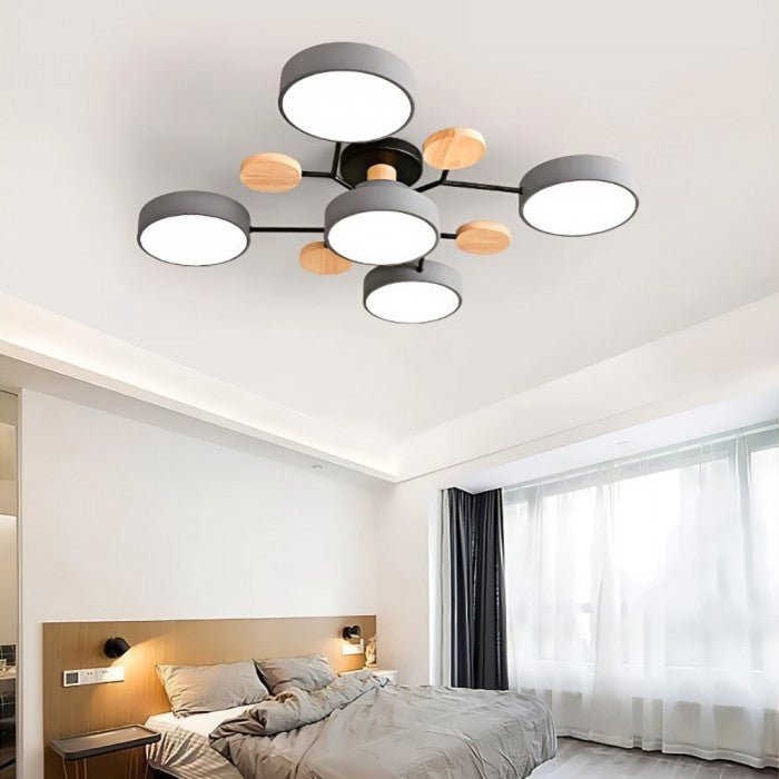 Branching LED Ceiling Lamp - NordicGlow-4 cups-Green-The Livary