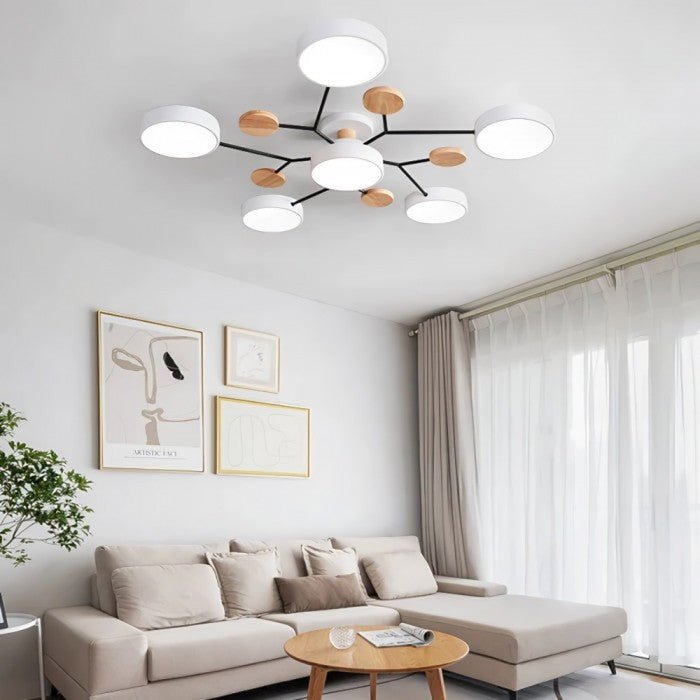 Branching LED Ceiling Lamp - NordicGlow-4 cups-Green-The Livary