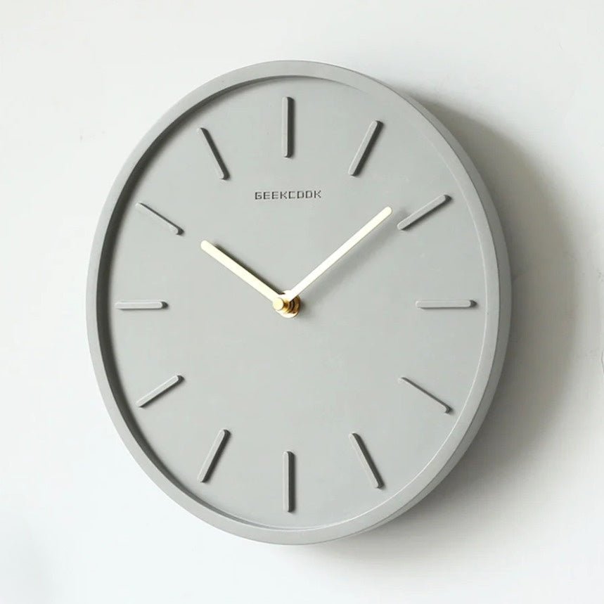 Cement Wall Clock with Metal Pendulum - Tundra-Style A-The Livary