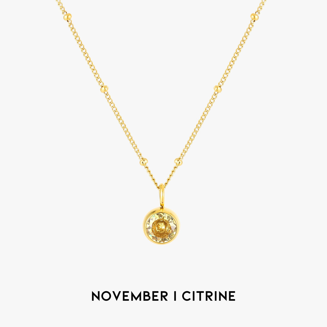 Birthstone Necklace - Aurora-November | Citrine-Gold-The Livary