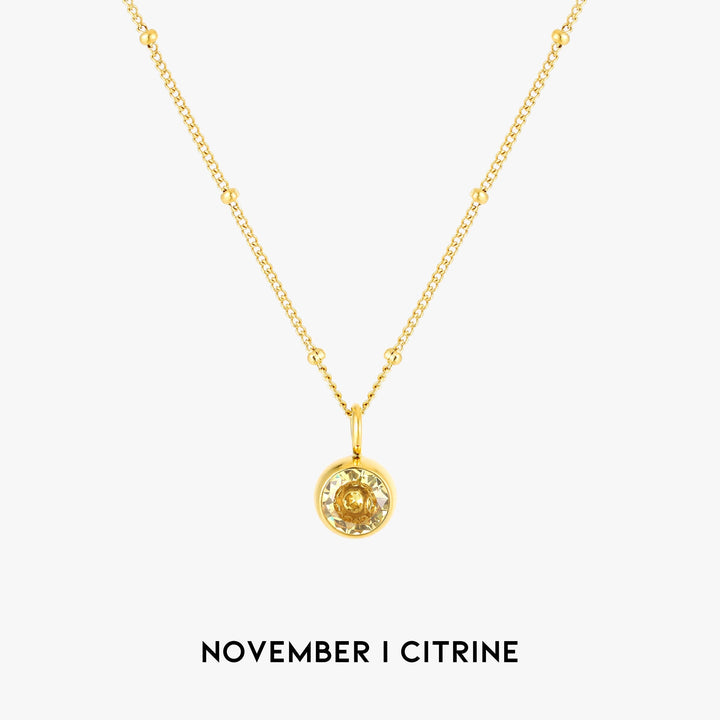Birthstone Necklace - Aurora-November | Citrine-Gold-The Livary