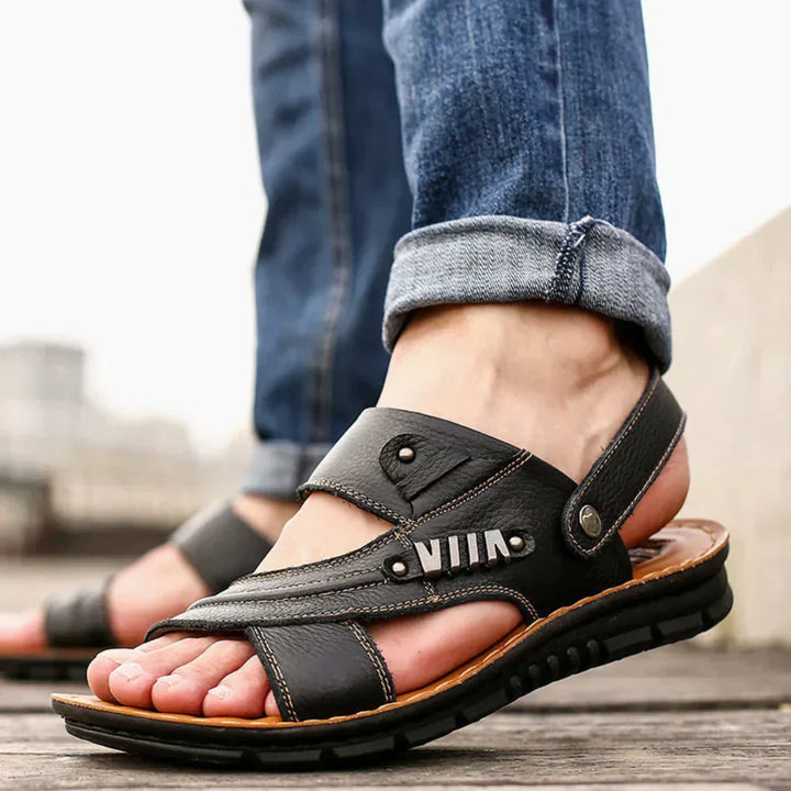 Orthopaedic Comfort Sandals for Men – Comfortable & Adjustable – Henrik-Black-5-The Livary