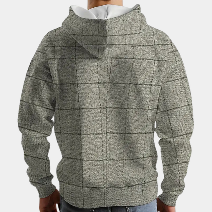 Versatile Men's Hoodie with Check Pattern - Lucian-S-The Livary