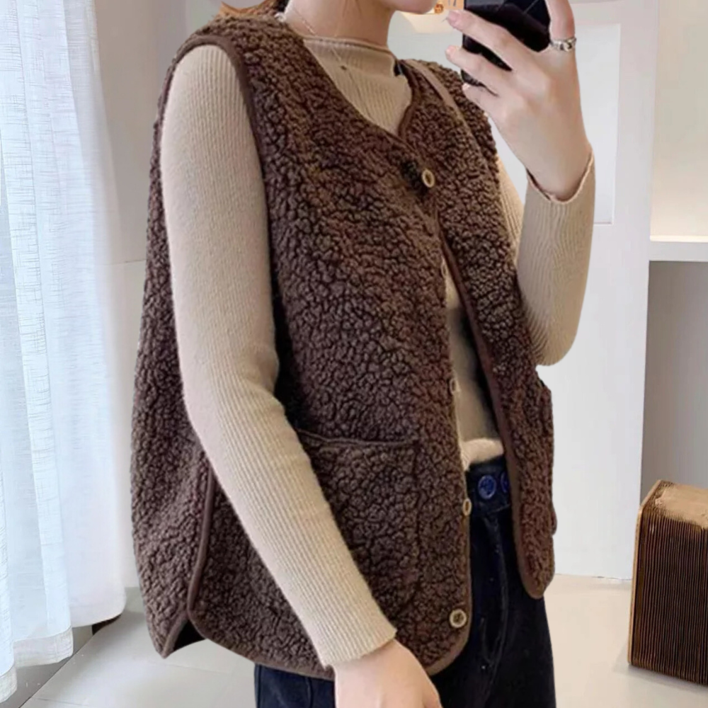 Casual Knotted Women's Gilet - Noa-Beige-XS-The Livary