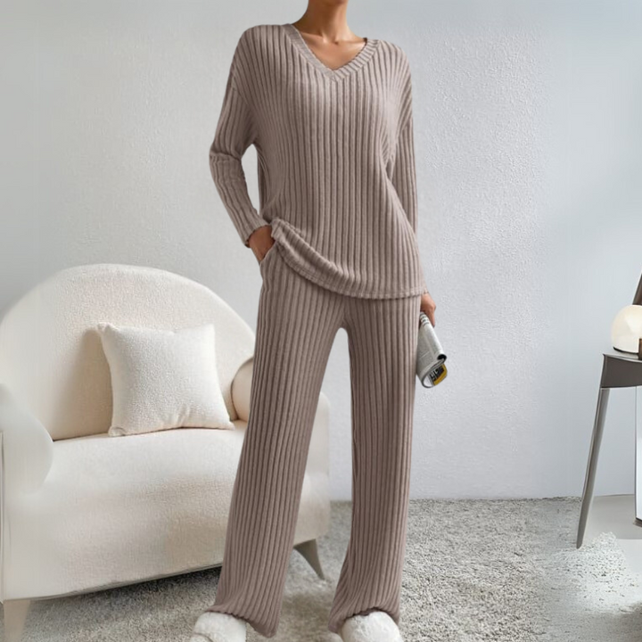Comfortable Lounge Set for Women - Maren-Khaki-XS-The Livary