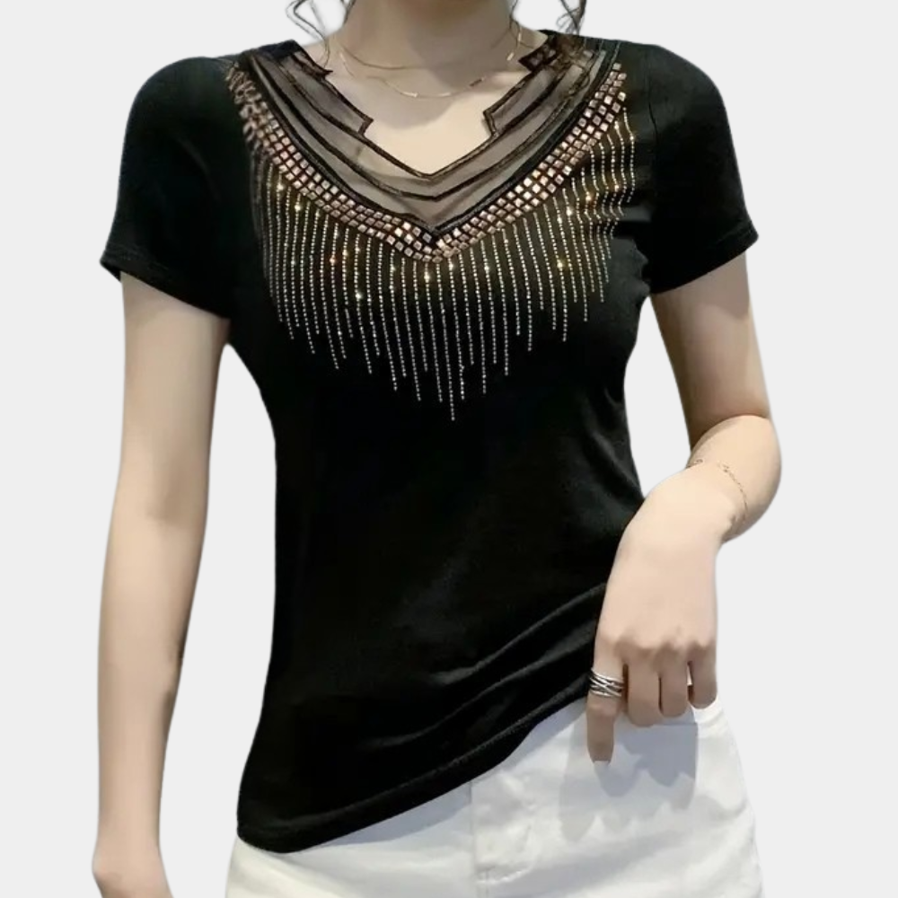 Trendy Sequin Blouse for Women - Lena-XS-The Livary