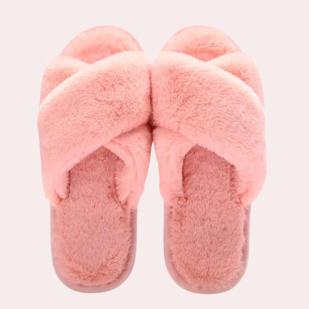 Warm Crossband Slippers for Women - Maëlle-Pink-2.5-The Livary