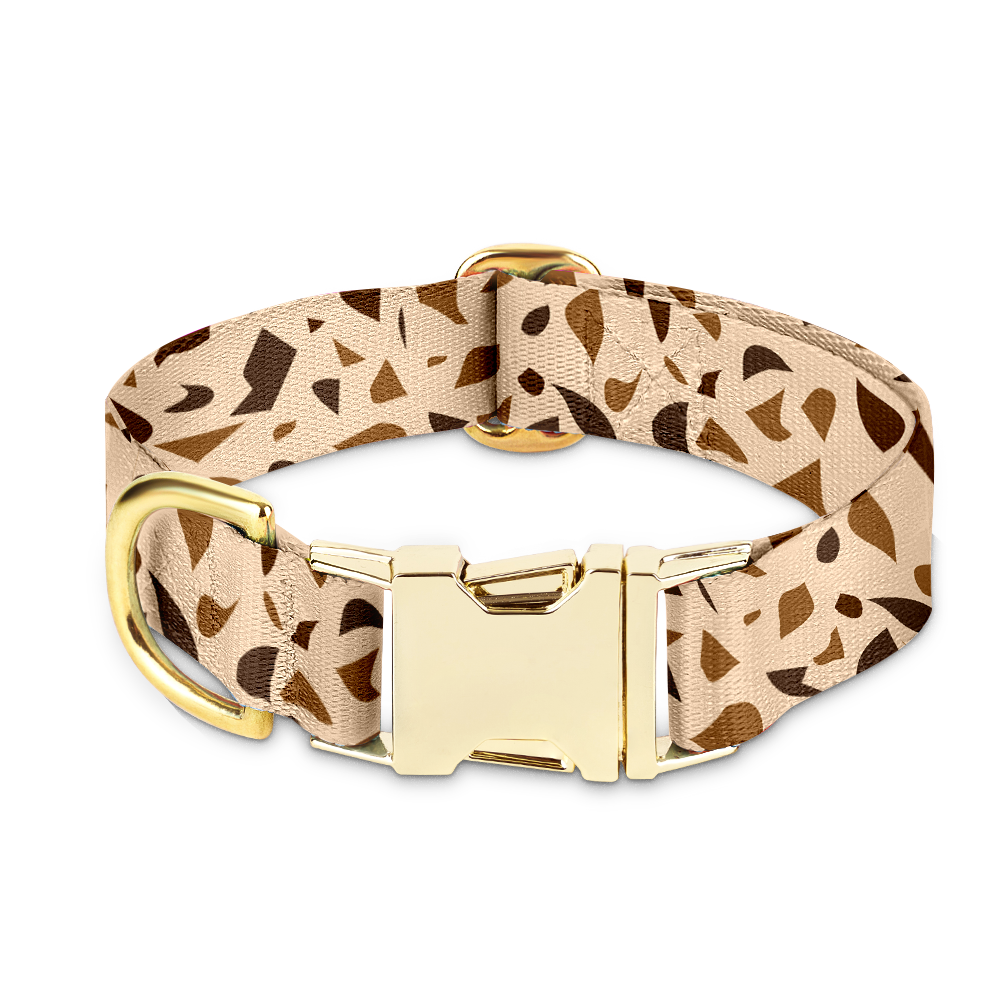 Dog Collar with Golden Accents – GoldenTerra-XS / 15mm-The Livary
