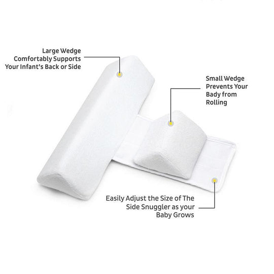 Anti-Roll Adjustable Baby Pillow – Cudlo-White-The Livary