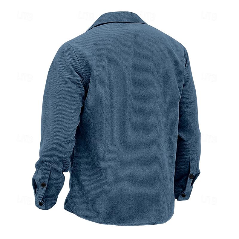 Vintage men's jacket with buttons – Henri-Light blue-S-The Livary