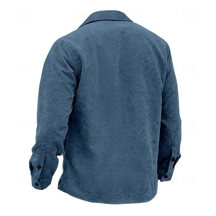 Vintage men's jacket with buttons – Henri-Light blue-S-The Livary