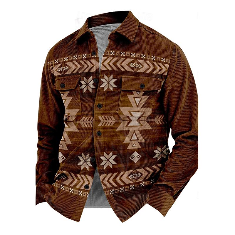 Vintage men's jacket with buttons – Henri-Brown-S-The Livary