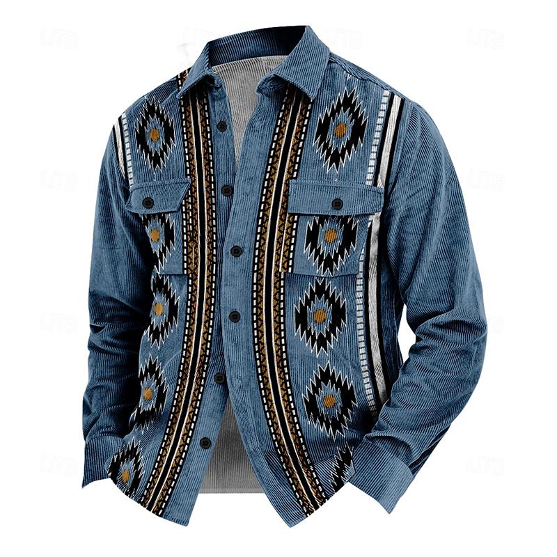 Vintage men's jacket with buttons – Henri-Blue-S-The Livary