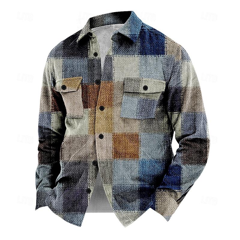 Vintage men's jacket with buttons – Henri-Light blue-S-The Livary