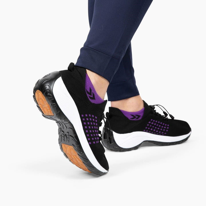 Ladies Sneakers - FlexiComfort-Black Purple-2.5-The Livary