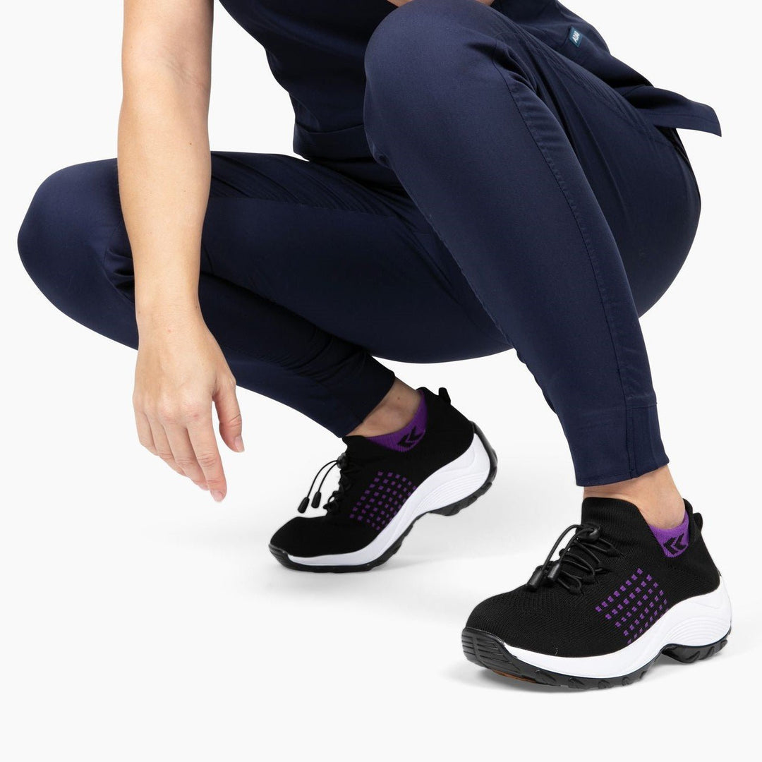 Ladies Sneakers - FlexiComfort-Black Purple-2.5-The Livary