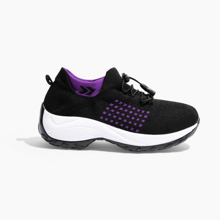 Ladies Sneakers - FlexiComfort-Black Purple-2.5-The Livary