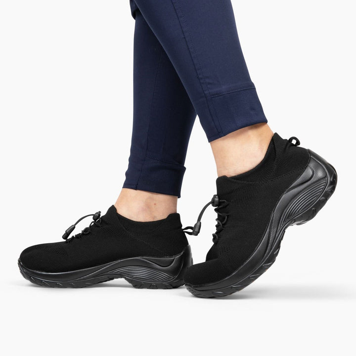 Ladies Sneakers - FlexiComfort-Black Purple-2.5-The Livary