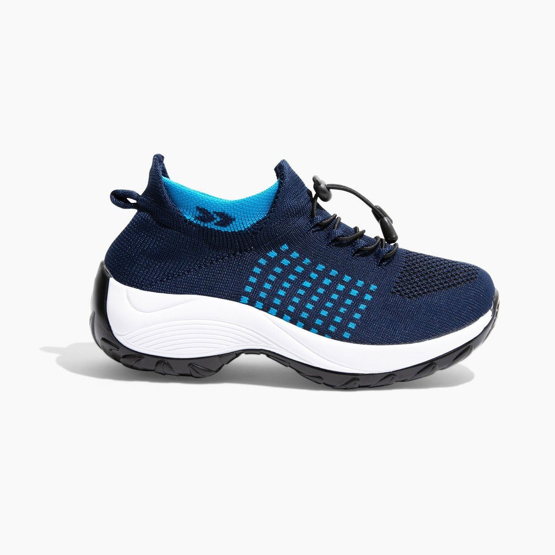 Ladies Sneakers - FlexiComfort-White Blue-2.5-The Livary