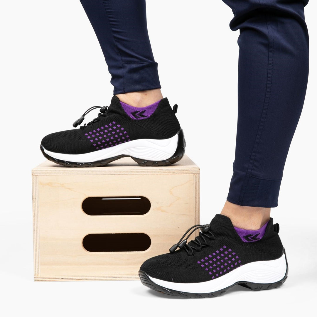 Ladies Sneakers - FlexiComfort-Black Purple-2.5-The Livary