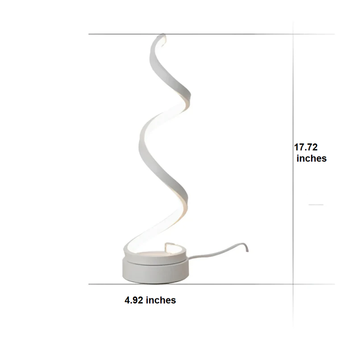 Dimmable Modern Spiral Table Lamp - LumaSpiral-white-The Livary