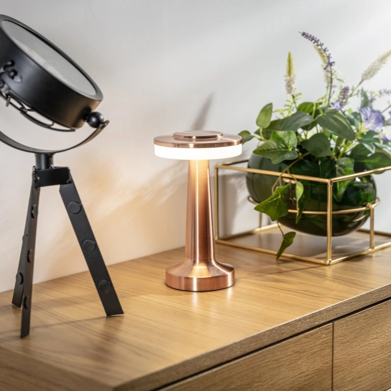 Wireless Retro Table Lamp - LumiBar-Gold-The Livary