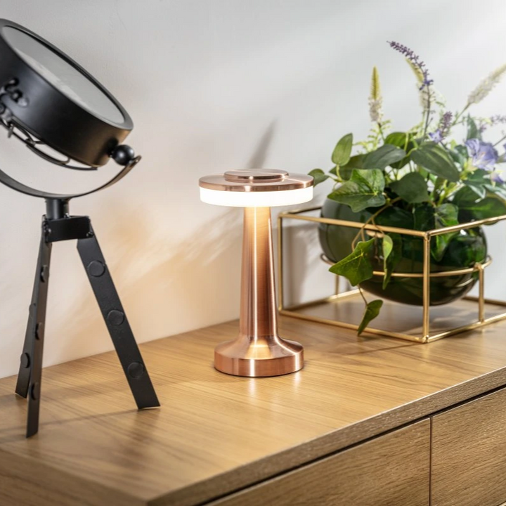 Wireless Retro Table Lamp - LumiBar-Gold-The Livary