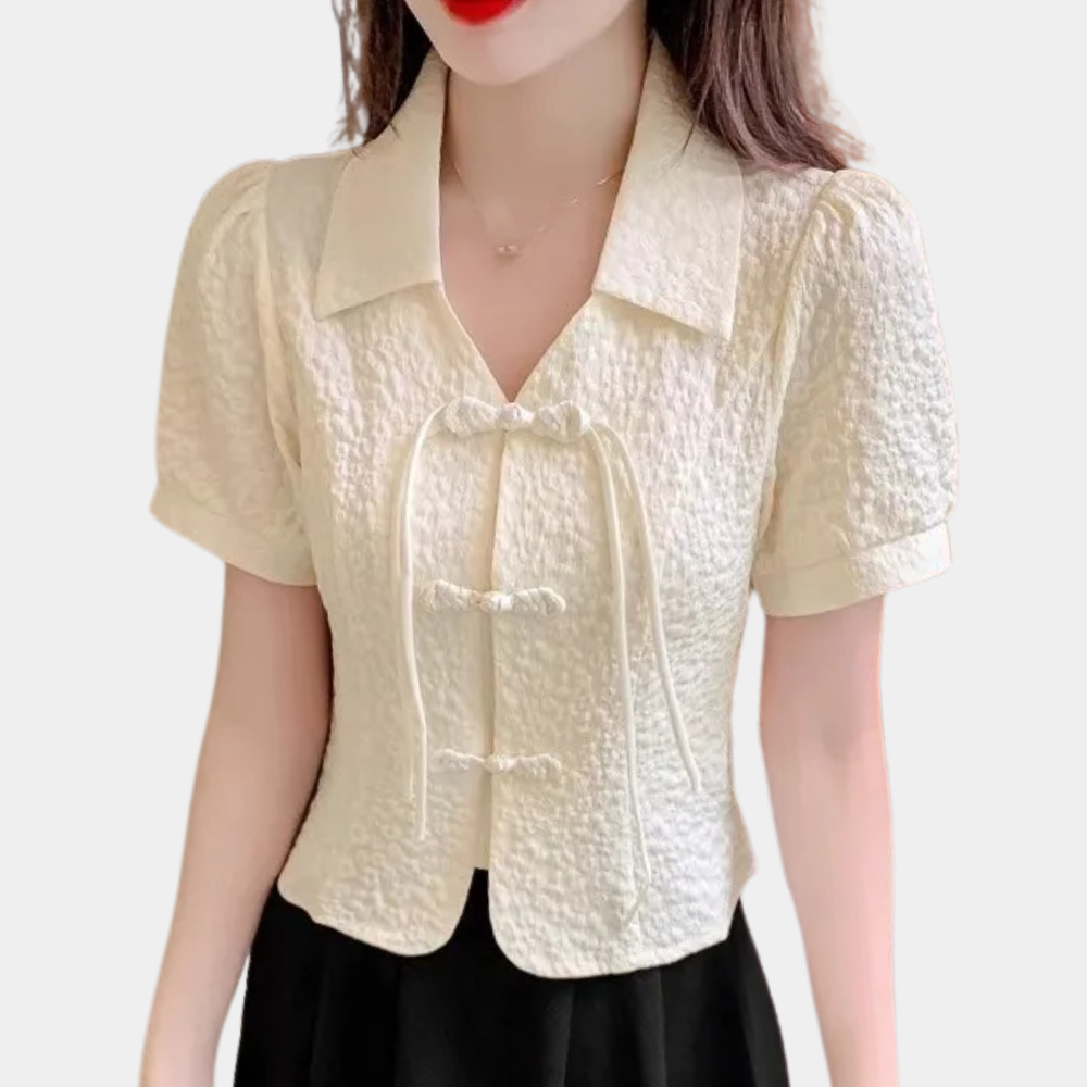 Classic Beige Summer T-shirt for Women - Lina-XS-The Livary