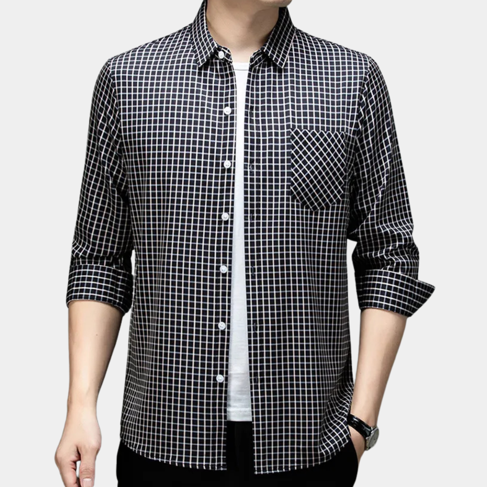 Stylish Checked Men's Shirt - Lucas-S-The Livary