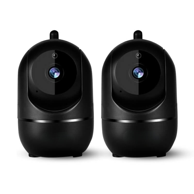 Rotating WiFi Indoor Camera – HomeView Mini-Black-2 Pack-The Livary