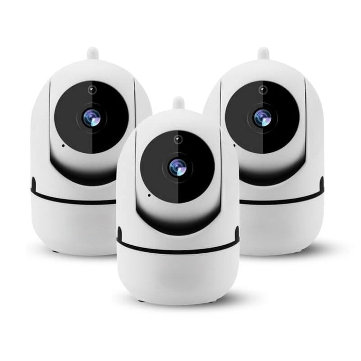 Rotating WiFi Indoor Camera – HomeView Mini-White-3 Pack-The Livary