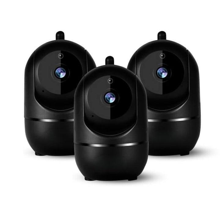 Rotating WiFi Indoor Camera – HomeView Mini-Black-3 Pack-The Livary