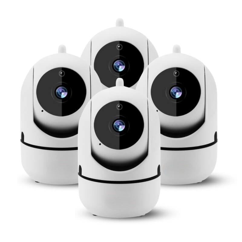 Rotating WiFi Indoor Camera – HomeView Mini-White-4 Pack-The Livary
