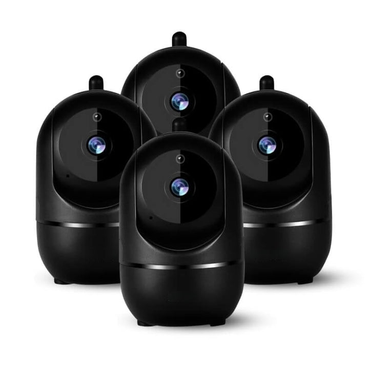 Rotating WiFi Indoor Camera – HomeView Mini-Black-4 Pack-The Livary