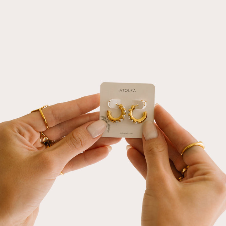 Mini Pearl Earrings - Liora-The Livary