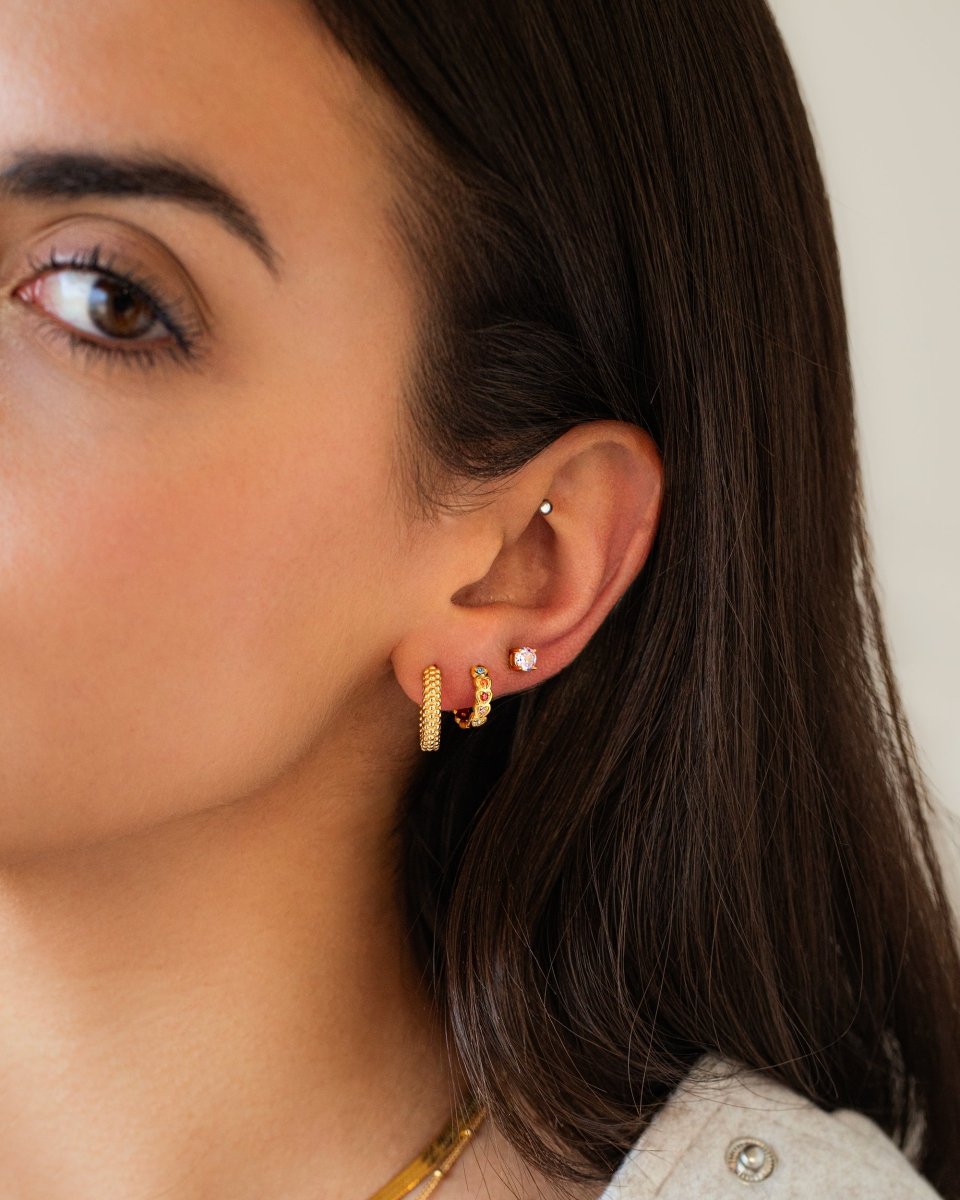 Ear stud earrings - Aurilia-Silver-The Livary