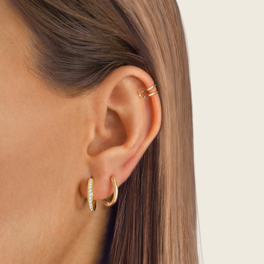 Radiant Zirconia Earrings - Iriana-Gold-The Livary