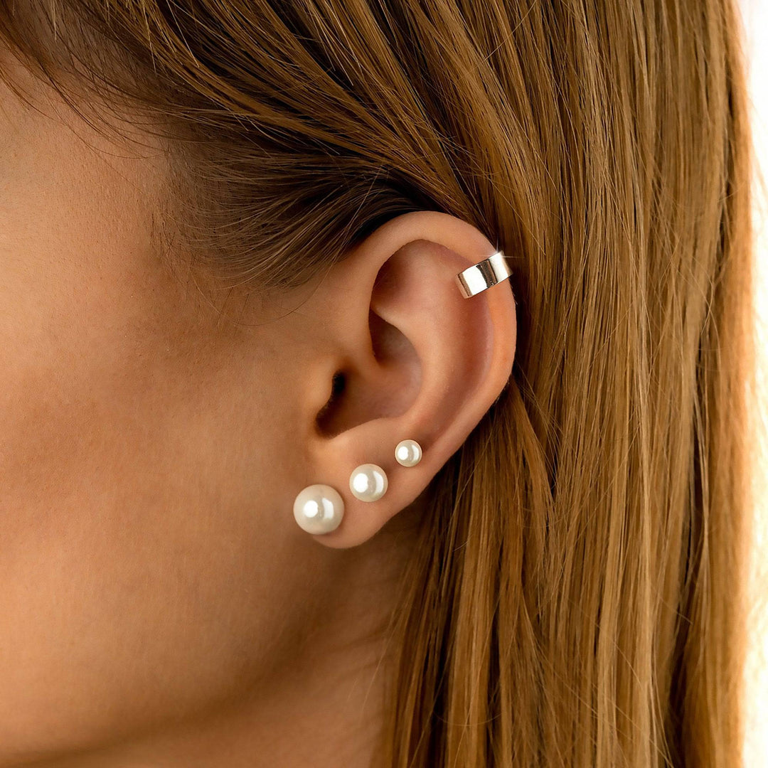 Stylish Pearl Stud Earrings - Celina-0.12 in-The Livary
