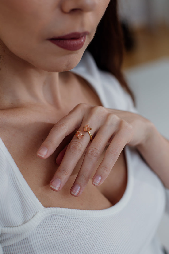 Unique Raw Gemstone Ring - Mira-Amethyst-The Livary