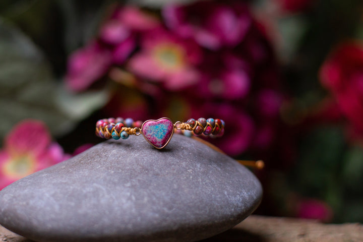 Love Band Jasper Bracelet - Amélie-Red-The Livary