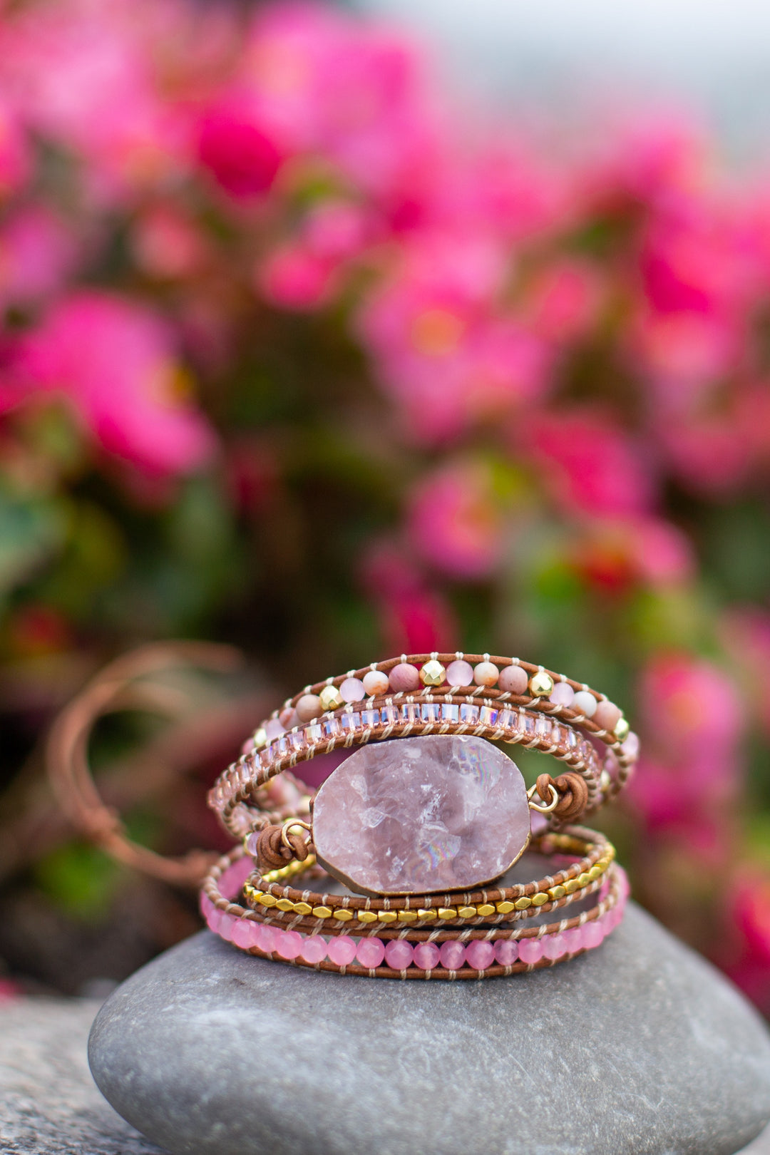 Golden Rose Quartz Bracelet - Amoria-The Livary