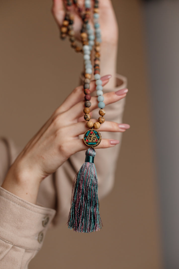 Aum Mala Bead Necklace - Anaya-The Livary