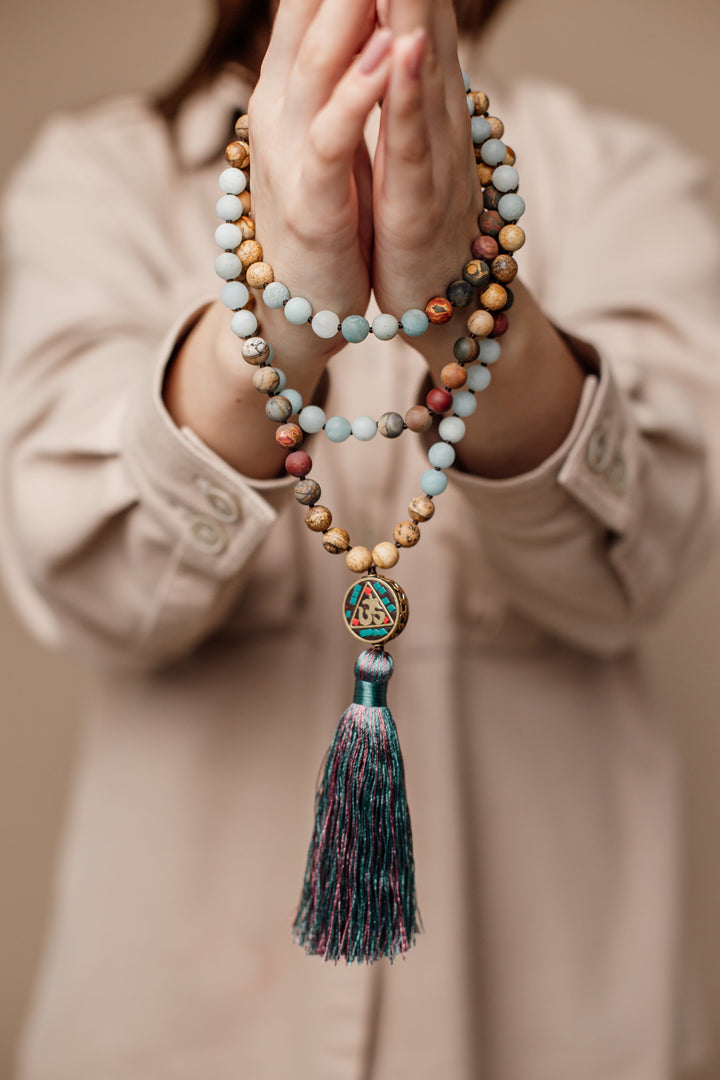Aum Mala Bead Necklace - Anaya-The Livary