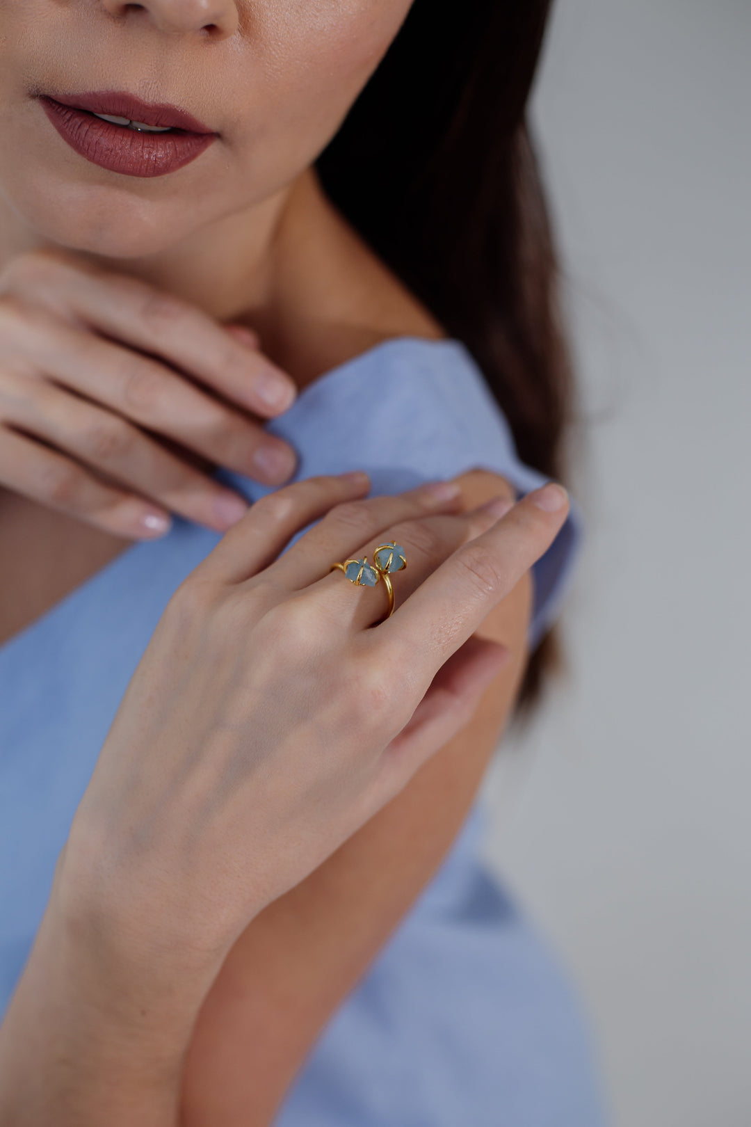 Unique Raw Gemstone Ring - Mira-Amethyst-The Livary