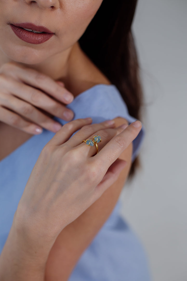 Unique Raw Gemstone Ring - Mira-Amethyst-The Livary